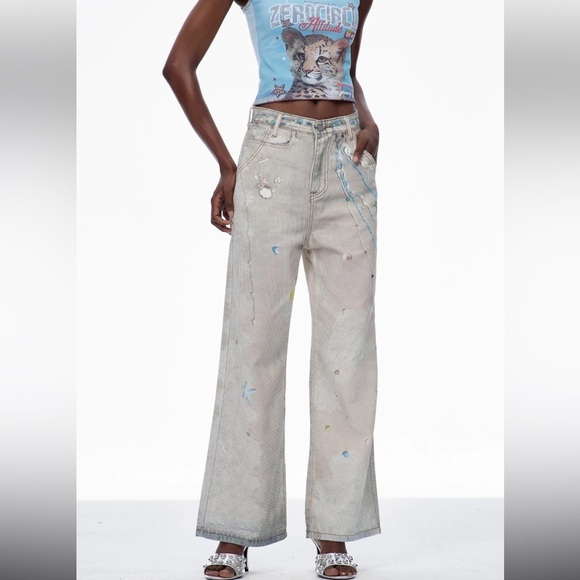 Innovare most wanted Carbrey Print Bleached Jeans NWOT - Picture 2 of 7